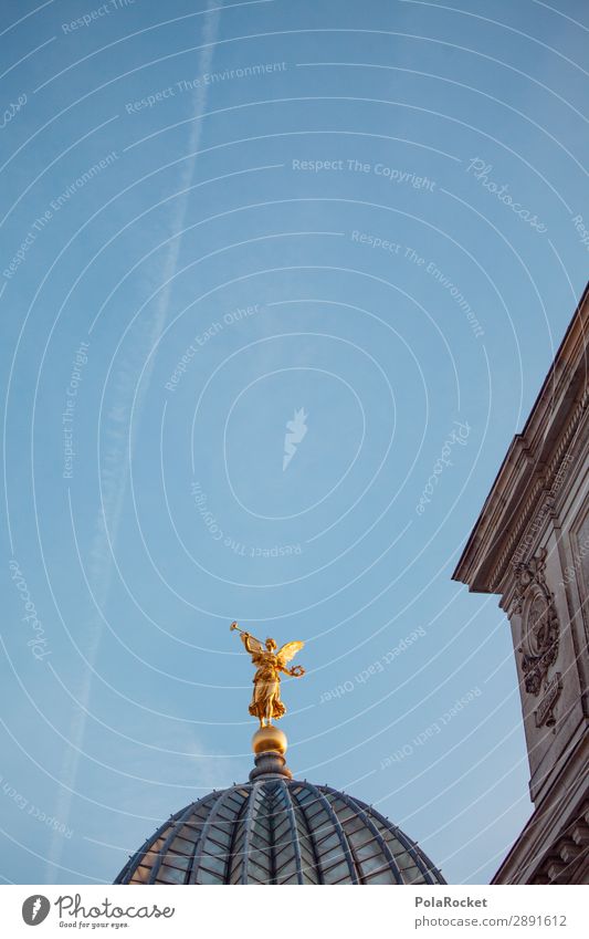 #A# Dresden Gold Art Esthetic Angel Datura Backstreet abortionist Statue Culture Manmade landscape Cultural monument Cultural center Old town Saxony