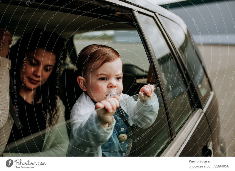 Mother and Daughter in vehicle Lifestyle Vacation & Travel Trip Human being Child Baby Toddler Young woman Youth (Young adults) Adults 2 1 - 3 years