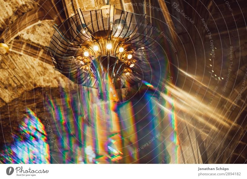 Ceiling of a church blurred with prism Dome Palace Castle Manmade structures Building Religion and faith Christianity Ceiling light God Prism Background picture