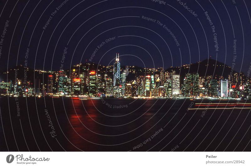 Hong Kong skyline Hongkong High-rise Night Black Architecture Skyline