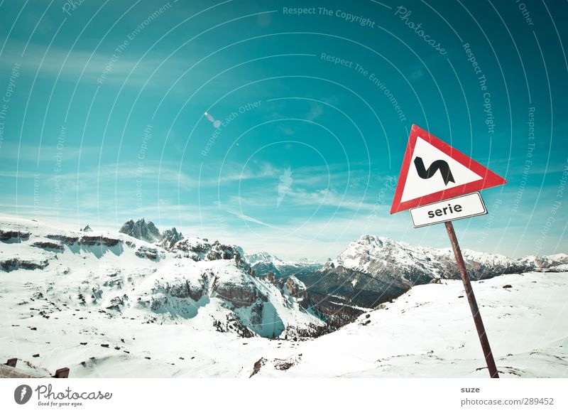 winter Environment Nature Landscape Elements Air Sky Horizon Winter Climate Beautiful weather Snow Alps Mountain Peak Snowcapped peak Sign Signs and labeling