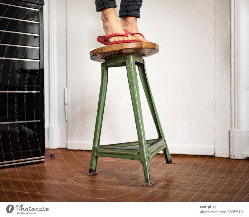 A stool is not a ladder Lifestyle Healthy Health care Living or residing Flat (apartment) Redecorate Arrange Furniture Room Living room Kitchen Climbing