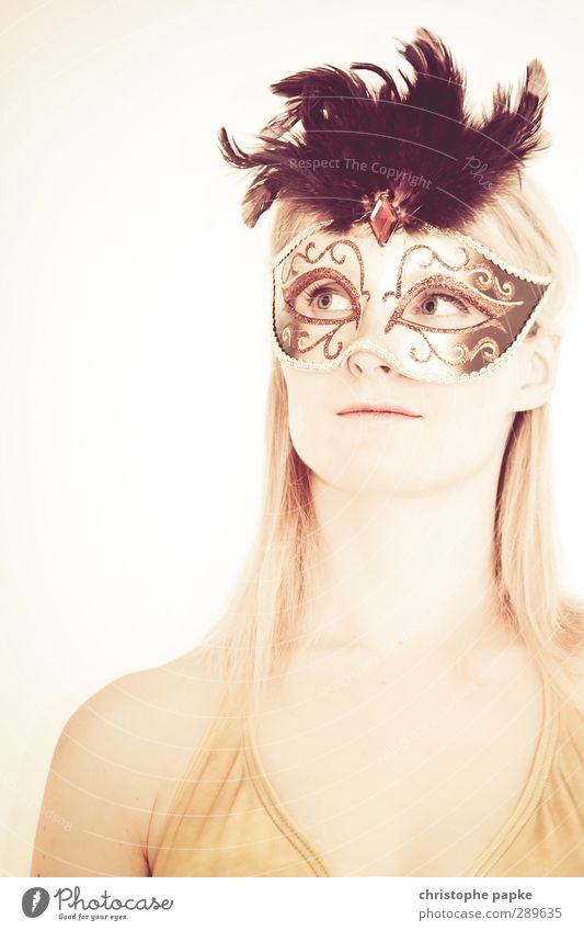 masquerade Night life Event Carnival Feminine Young woman Youth (Young adults) 1 Human being 18 - 30 years Adults 30 - 45 years Blonde Eroticism Break taboo