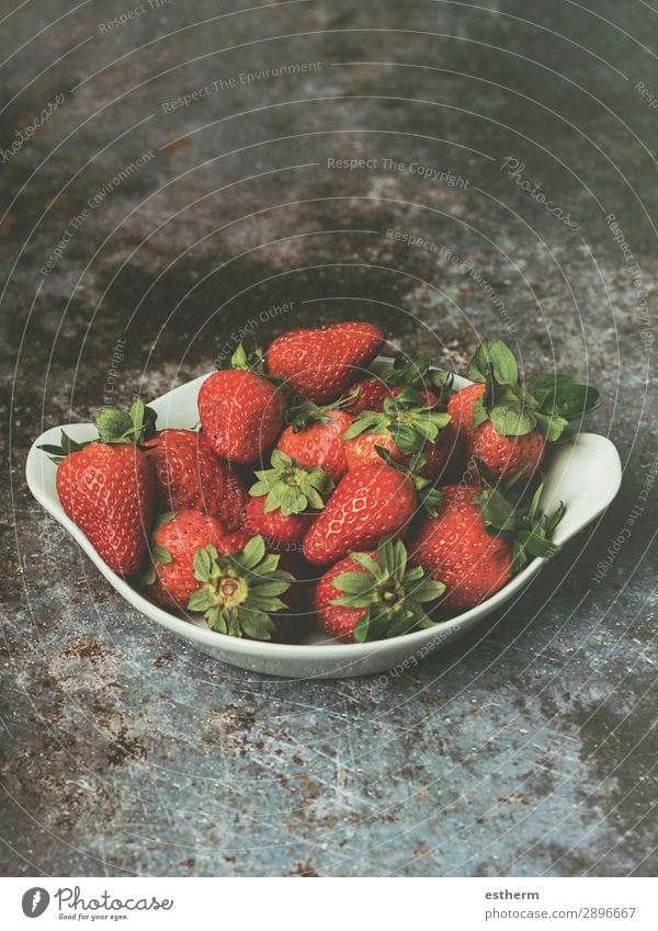 Red Fresh strawberries in a bowl Food Fruit Dessert Nutrition Diet Bowl Lifestyle Summer Kitchen Nature Leaf To feed Feeding Natural Rich Juicy Appetite