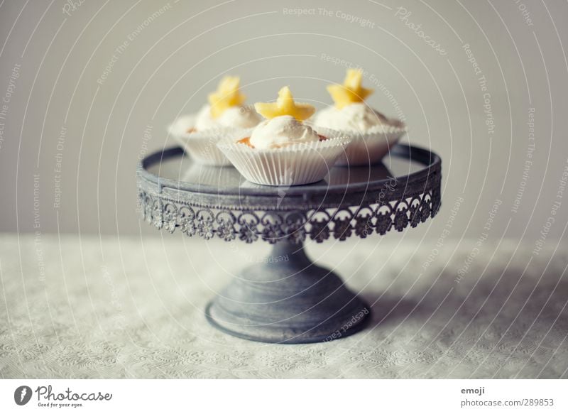 pineapple stars cupcakes Dessert Candy Nutrition Banquet Picnic Slow food Finger food Delicious Sweet Cupcake Cake plate Colour photo Interior shot Deserted