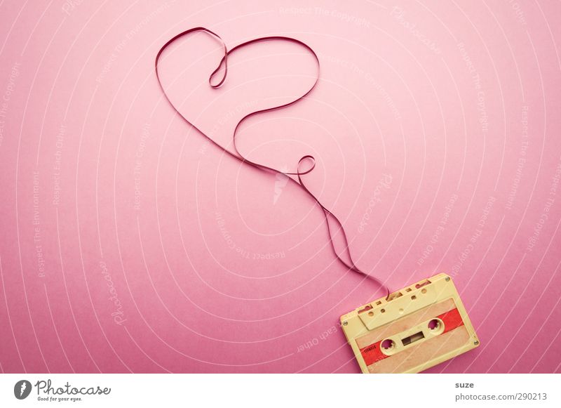 heartbeats Lifestyle Style Design Leisure and hobbies Valentine's Day Feminine Music Listen to music Media Sign Heart Simple Retro Pink Emotions Love