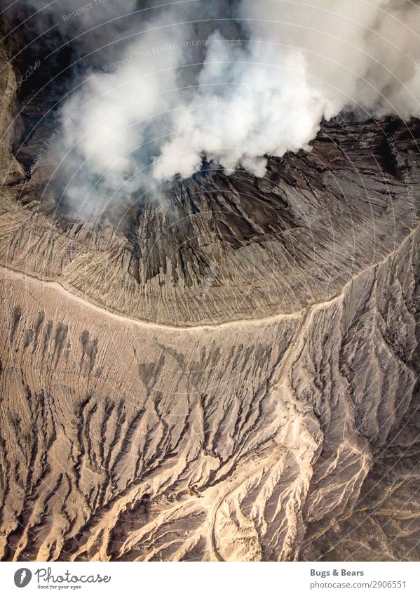 The crater Environment Nature Landscape Elements Earth Sand Fire Air Climate Climate change Warmth Volcano bromo Canyon Desert Esthetic Exceptional Threat Hot