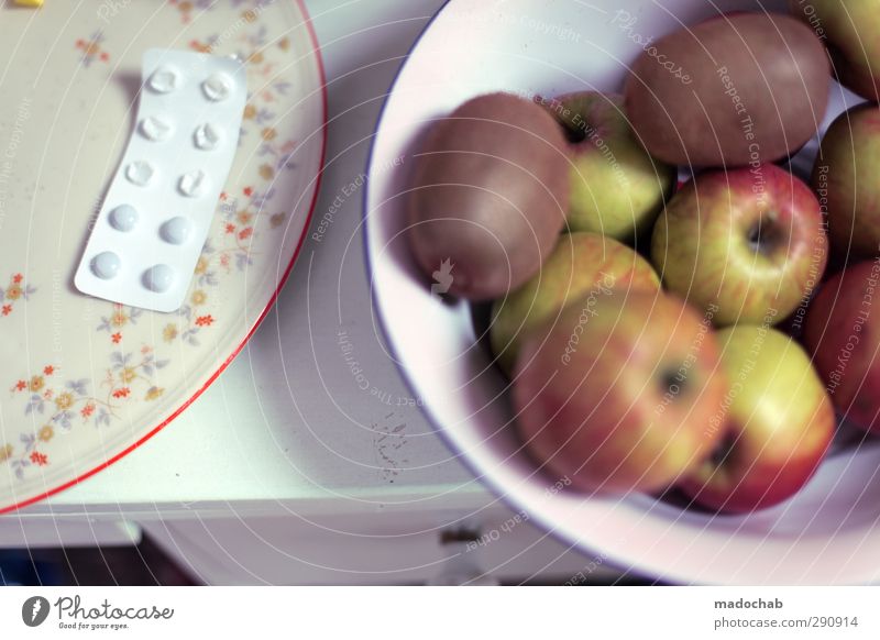Alternatives - Health Apples Tablets Medicine Vitamins Food Fruit Kiwifruit Nutrition Vegetarian diet Slow food Lifestyle Healthy Health care