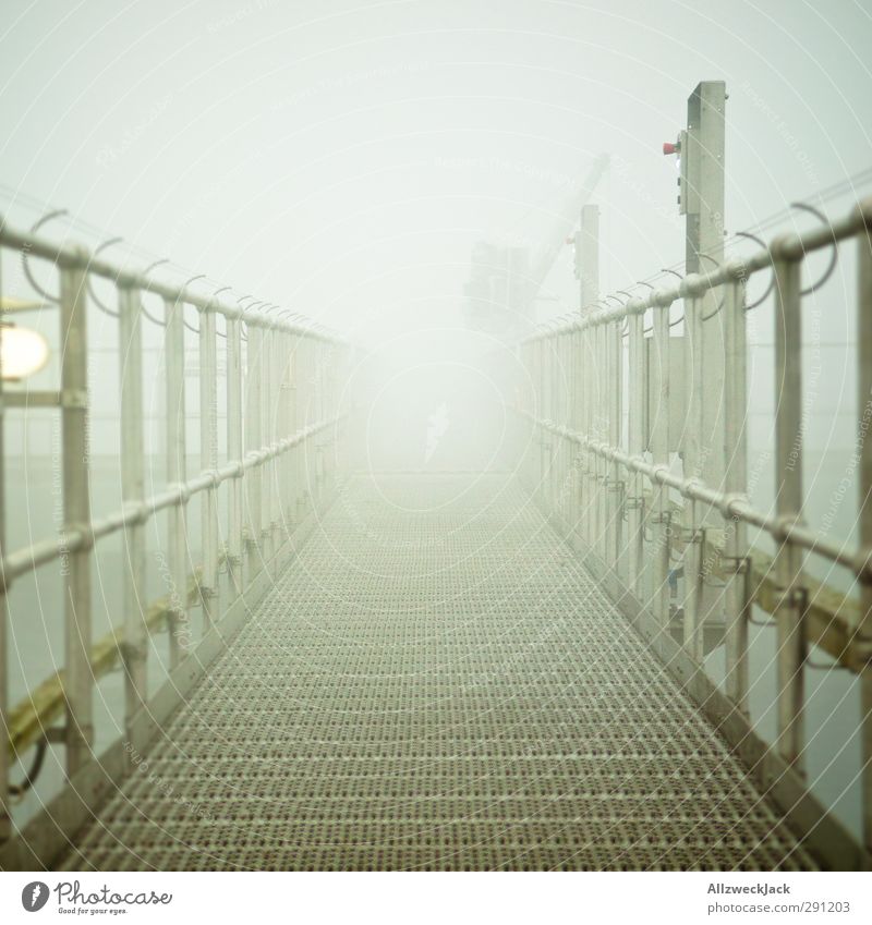 Karmen's Fog Industry Threat Gloomy Gray Surrealism Footbridge Lanes & trails Corridor Colour photo Exterior shot Deserted Day Shallow depth of field