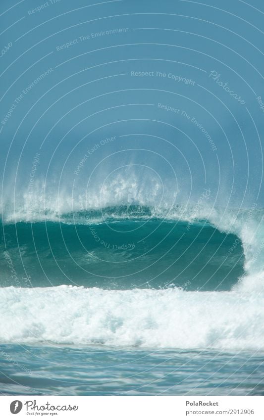 #A# Falling Blue Art Esthetic Ocean Sea water Waves Swell Undulation Wave action Wellenkuppe Wave break Surf Surfing Surfer Surfboard Surf school Colour photo
