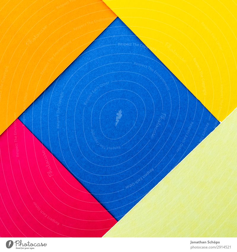 graphic background image made of coloured paper Handicraft Paper Illuminate Simple Blue Yellow Pink Red Background picture Square Flat Geometry Graphic Flashy