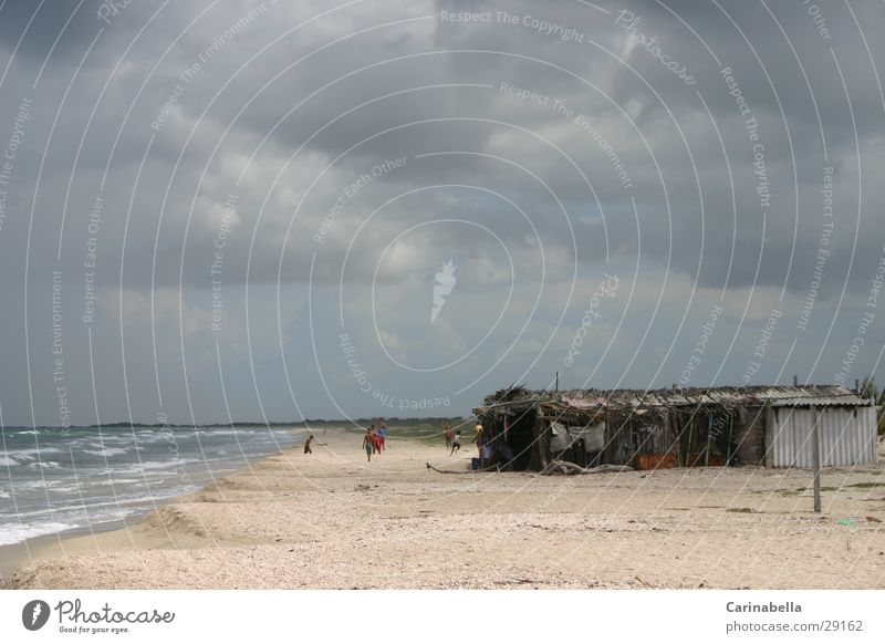 La Restinga Beach Ocean Clouds Shed Venezuela Cuba shell limestone