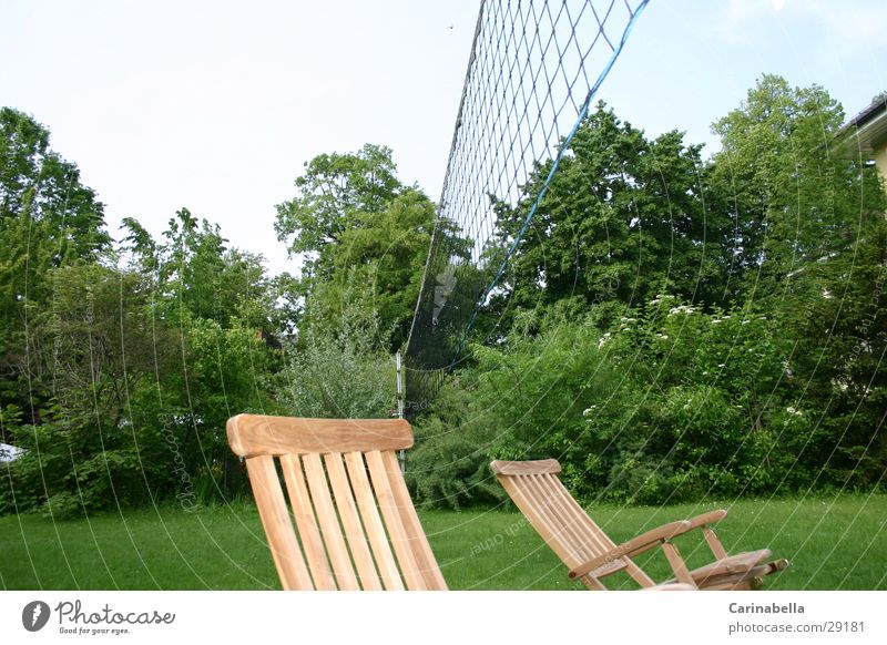 full rest area Volleyball net Deckchair Lawn for sunbathing Garden Relaxation Lie
