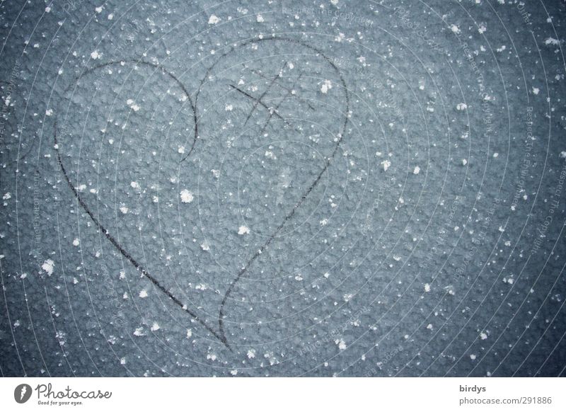 Heart carved into a frozen window Winter Ice Frost Metal Sign Simple Uniqueness Original pretty Happy Love Infatuation Relationship Cold Creativity