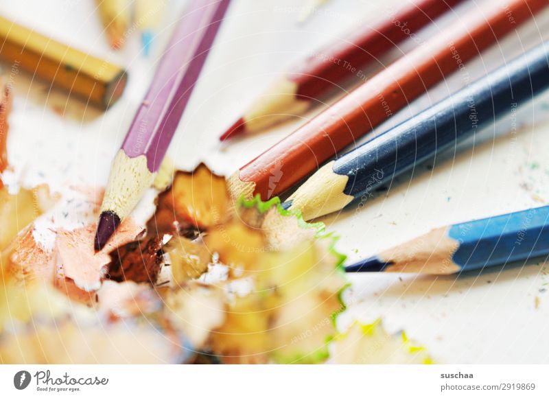 sharpen pens Draw Drawing pencil Crayon Artist Chaos Muddled Dirty Sharpener Point Shavings Wood Multicoloured School Parenting Office Creativity Illustration