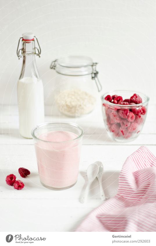 Red breakfast Food Dairy Products Fruit Nutrition Breakfast Organic produce Vegetarian diet Slow food Bowl Spoon Fresh Healthy Bright Delicious Pink White