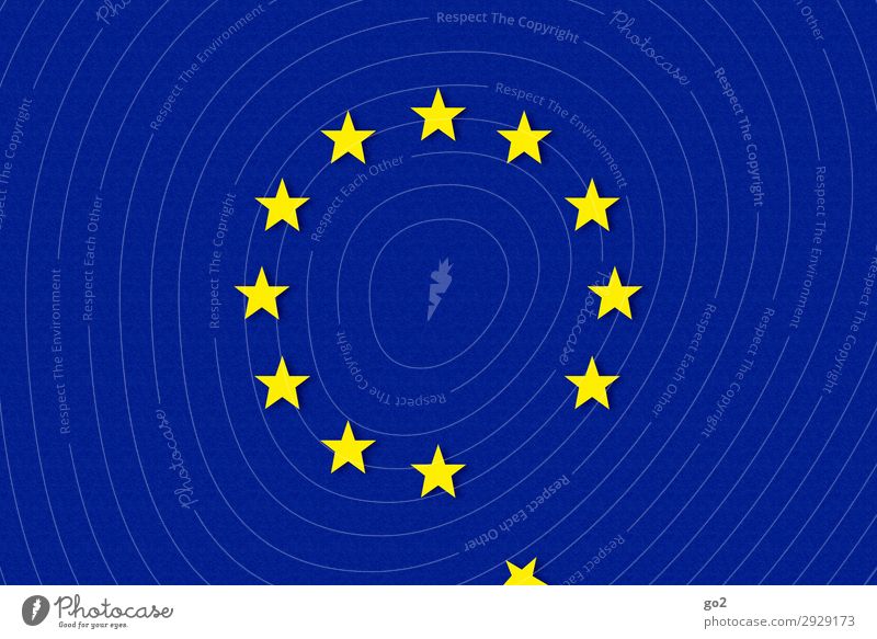 Europe Sign Flag Star (Symbol) Blue Yellow Fear of the future Chaos End Threat Society Crisis Fiasco Politics and state Argument Date Divide Change Destruction