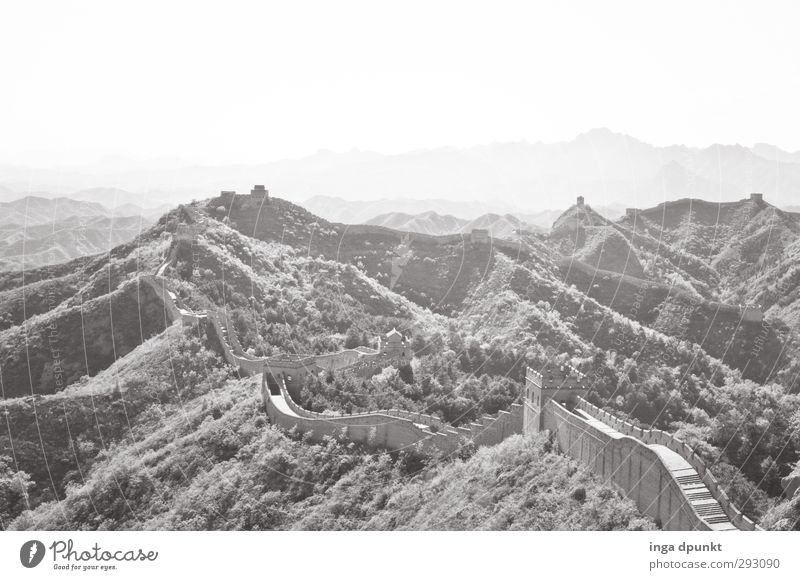 The Wall - demarcation Environment Nature Landscape Plant China Asia Wall (barrier) Wall (building) Great wall Manmade structures Long Border Border area