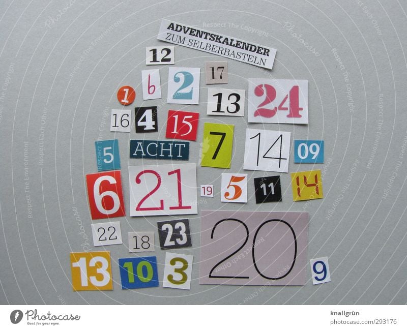 DIY Advent Calendar Characters Digits and numbers Select Communicate Make Uniqueness Funny Multicoloured Gray Emotions Joy Anticipation Idea Infancy Creativity