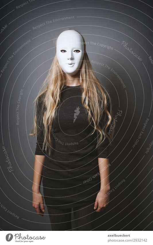 mysterious woman with mask Carnival Hallowe'en Human being Feminine Young woman Youth (Young adults) Woman Adults 1 18 - 30 years Stage play Actor Blonde