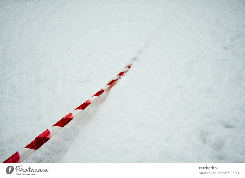 barrier tape Decoration Environment Nature Winter Climate Climate change Weather Ice Frost Snow Transport Traffic infrastructure Responsibility Tolerant