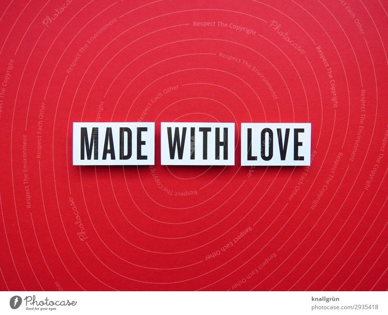 Made with Love Characters Signs and labeling Communicate Make Red Black White Emotions Happy Safety (feeling of) Together Eroticism Desire Lust Sex Sexuality