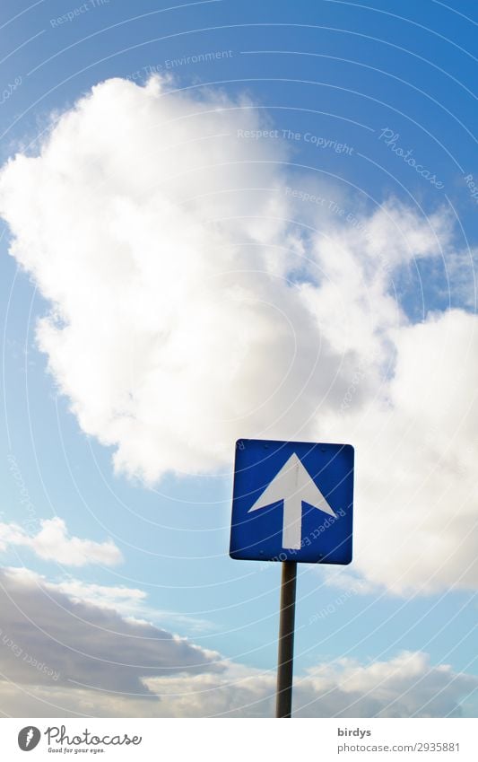 The air's not better up there either. Sky Clouds Signs and labeling Signage Warning sign Road sign Arrow Authentic Free Above Positive Blue Gray White