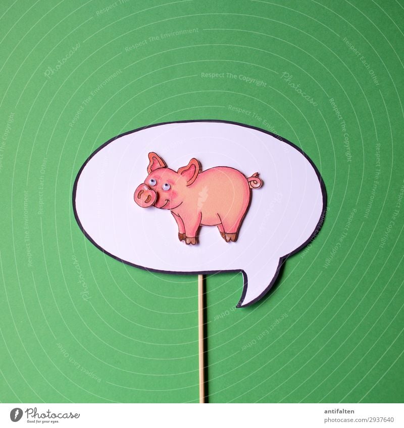 Good luck, Photocase and all photographers! Leisure and hobbies Handicraft Draw Illustration Animal Zoo Swine 1 Sign Signage Warning sign Speech bubble