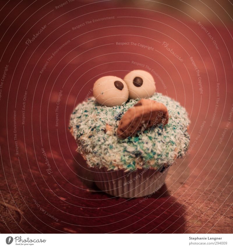 I'm crumbling! Food Candy Table Kitchen Eating Diet Funny Cute Sweet Joy Happy crumb monster Cupcake Colour photo Deserted Artificial light Baking