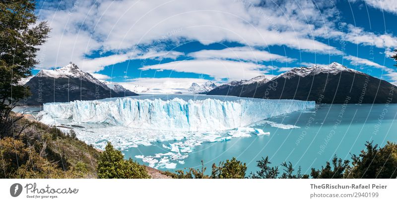 Perito Moreno Glacier Environment Nature Blue Turquoise Ice Patagonia Travel photography Melt Calving Water Cold Clouds Argentina El Calafate Ice floe
