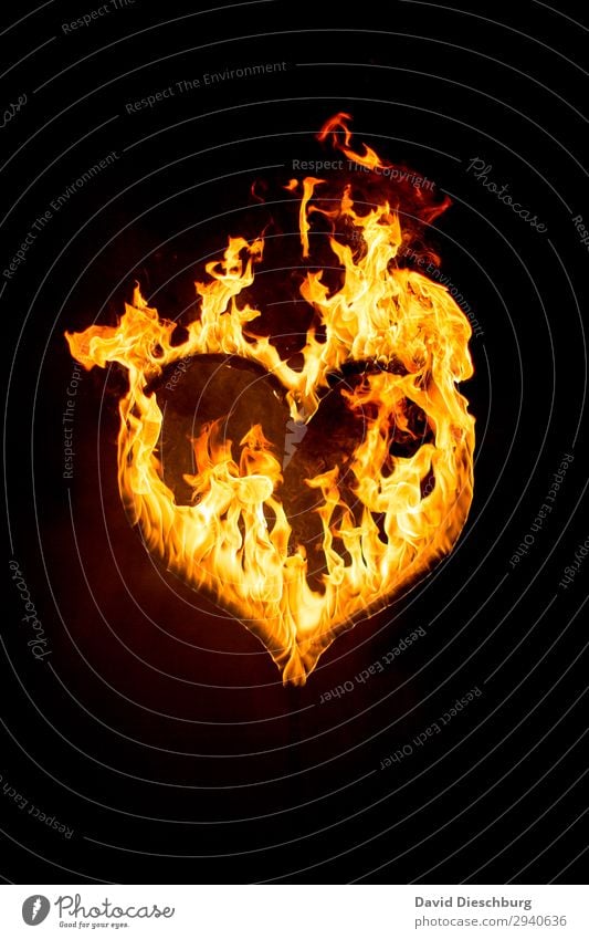 heart in flames Sign Heart Yellow Orange Black Together Love Infatuation Loyalty Romance Hope Belief Jealousy Loneliness Love affair Lose Attachment
