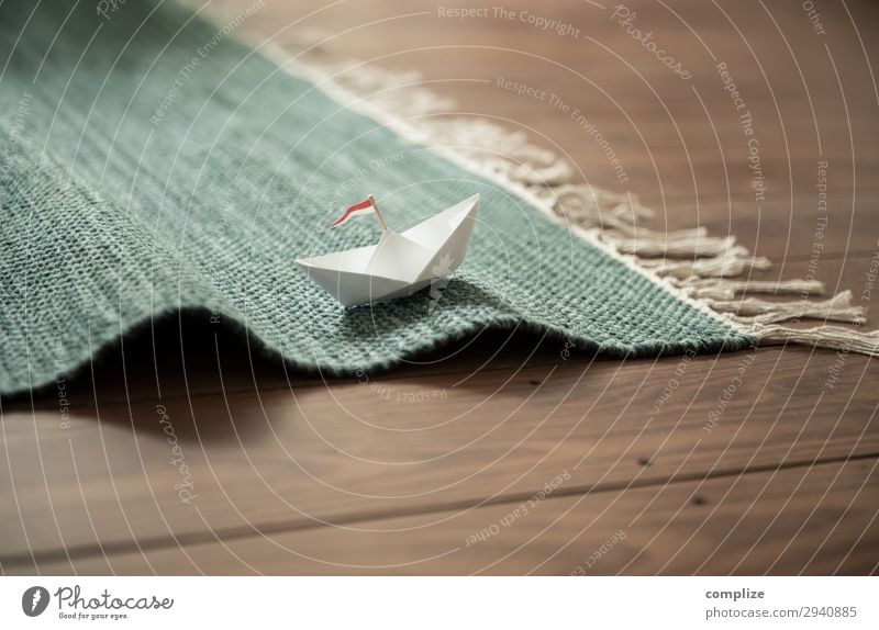 Paper ship on carpet waves Healthy Leisure and hobbies Playing Handicraft Model-making Vacation & Travel Trip Adventure Far-off places Cruise Summer vacation