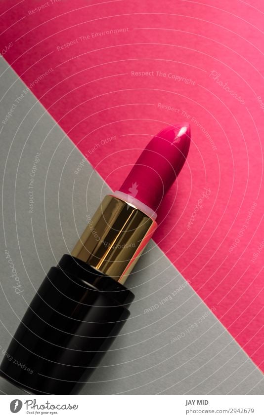 Pink lipstick on modern color background make up concept Elegant Style Cosmetics Make-up Lipstick Rouge Feminine Fashion Accessory Hip & trendy