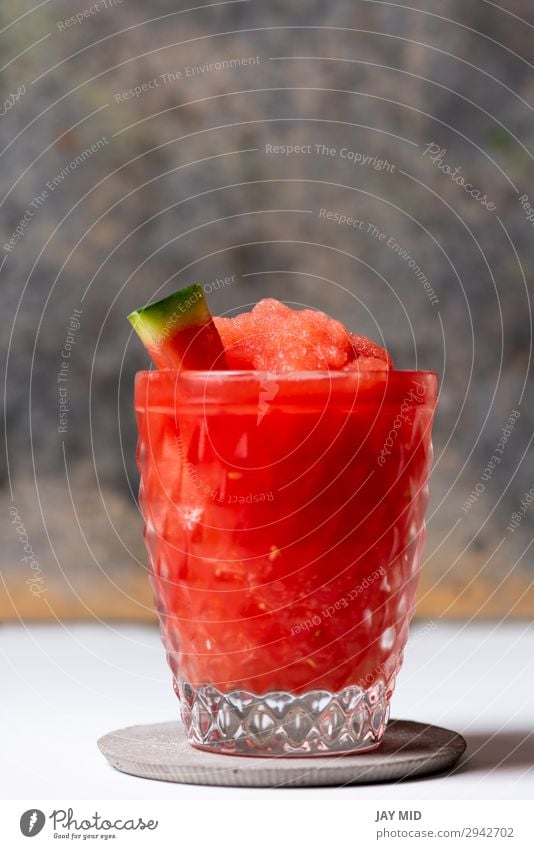 Frozen Watermelon Daiquiri Food Fruit Nutrition Cold drink Juice Alcoholic drinks Summer Fresh Red White daiquiri Water melon Cocktail Rum Home Sugar background