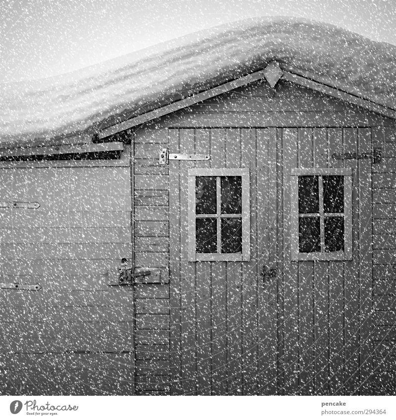 encore une fois Environment Elements Climate Weather Ice Frost Snow Snowfall House (Residential Structure) Hut Window Door Absorbent cotton Wood Esthetic