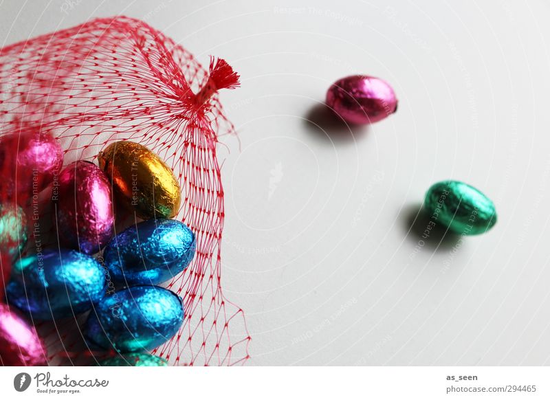 On the net Candy Chocolate Eating Feasts & Celebrations Easter Infancy Packaging Metal Net Network Glittering To enjoy Illuminate Esthetic Blue Multicoloured