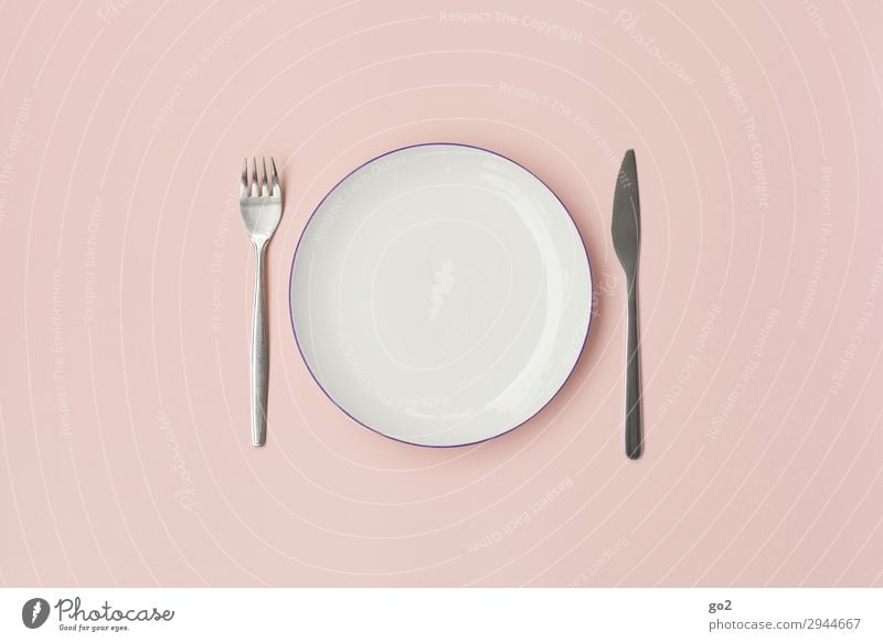 fork, plate, knife Nutrition Lunch Dinner Diet Fasting Crockery Plate Cutlery Knives Fork Healthy Eating Esthetic Pink Orderliness Modest Refrain Thrifty
