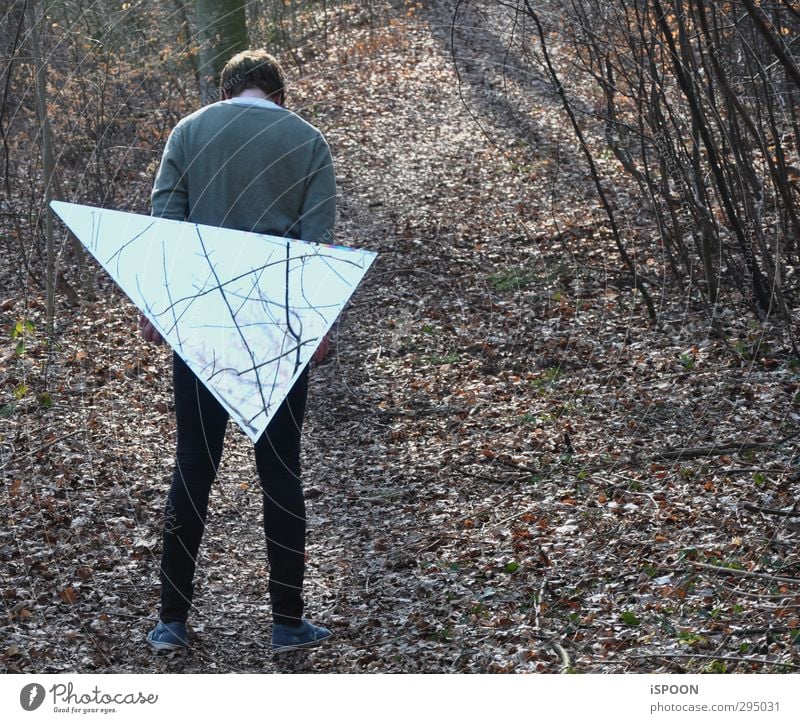 TRIANGLE N°2 Human being Masculine Young man Youth (Young adults) Body Head Back Legs 1 18 - 30 years Adults Environment Nature Spring Tree Forest Pants