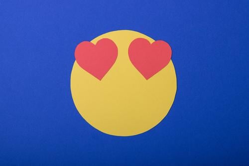 Emoji - I love it Economy Business To talk Face Paper Decoration Sign Utilize Love Looking Free Friendliness Happiness Happy Blue Yellow Red Joy Contentment
