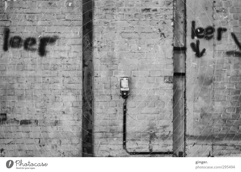Cologne [CW] 03/13 | left empty, bottom empty and right also Wall (barrier) Wall (building) Old Exceptional Dirty Dark Hideous Gray Black Empty