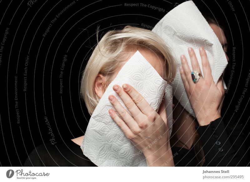 Wipe your mouth, get up, keep fighting! Dessert Nutrition Restaurant Hair and hairstyles Face Hand 2 Human being Ring Brunette Blonde Long-haired Napkin Rag