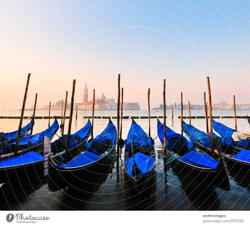 Venice, Italy Town Old town Church Architecture Landmark Monument Navigation Harbour Vacation & Travel Gondola (Boat) Europe Travel photography Colour photo