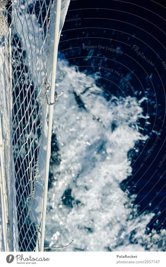 #S# Ship moments Navigation Cruise Boating trip Esthetic Water Bow Waves Net Railing To enjoy Ocean Sailing Sailing ship Sailing vacation Snapshot Switch off