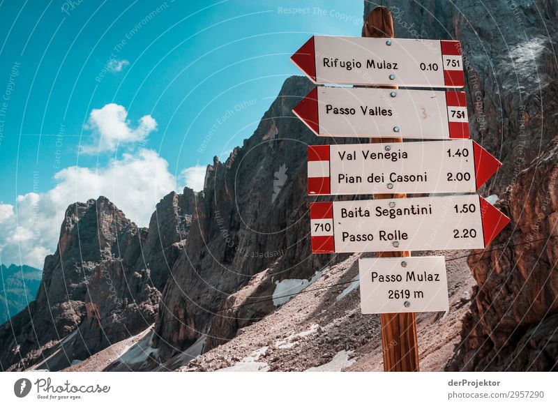 Signs at Passo Mulaz Adventure Hiking Beautiful weather Bad weather Fog Peak Summer Landscape Nature Environment Far-off places Freedom Mountain