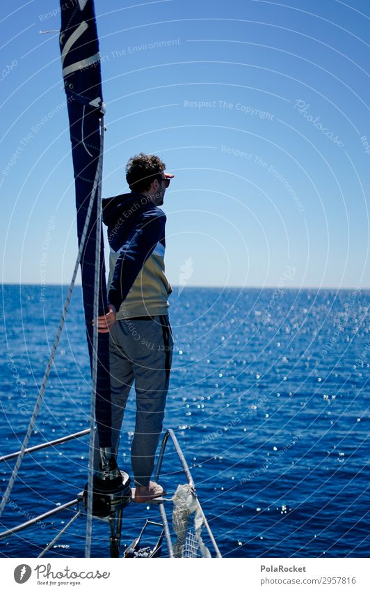 #S# Good prospects Human being Masculine 1 Contentment Ocean Sailboat Sailing trip Vantage point Future Far-off places Horizon Travel photography