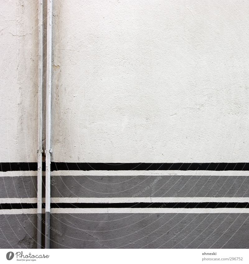 tubes Wall (barrier) Wall (building) Facade Pipe Heating Concrete Line Gray Colour photo Subdued colour Abstract Pattern Copy Space right Copy Space top