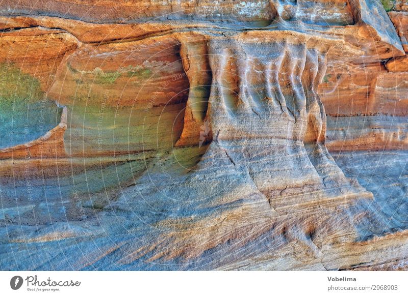 Structures in sandstone Nature Rock Blue Brown Multicoloured Gray Orange Pink Red palatinate Palatinate forest Sandstone coloured sandstone Geology