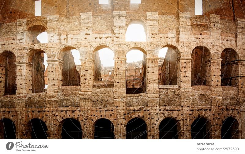 Roman Colosseum during sunset Lifestyle Vacation & Travel Tourism Sightseeing Summer Sun Stadium Theatre Culture Ruin Building Architecture Monument Stone Old