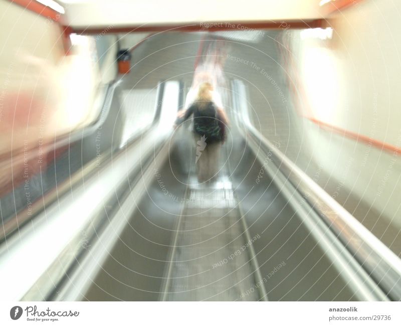 tunnel vision Long exposure Tunnel Escalator Downward Movement