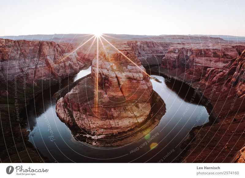 horseshoe bend Vacation & Travel Tourism Trip Adventure Far-off places Freedom Summer Summer vacation Mountain Hiking Nature Elements Earth Sun Drought Canyon